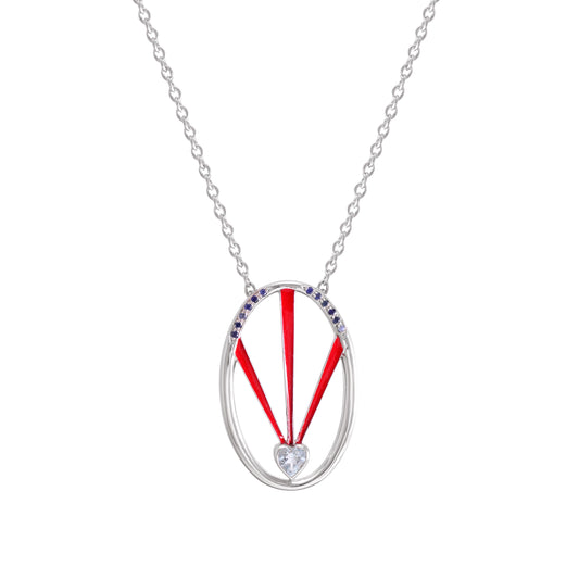 Heart radiant enamel pendant