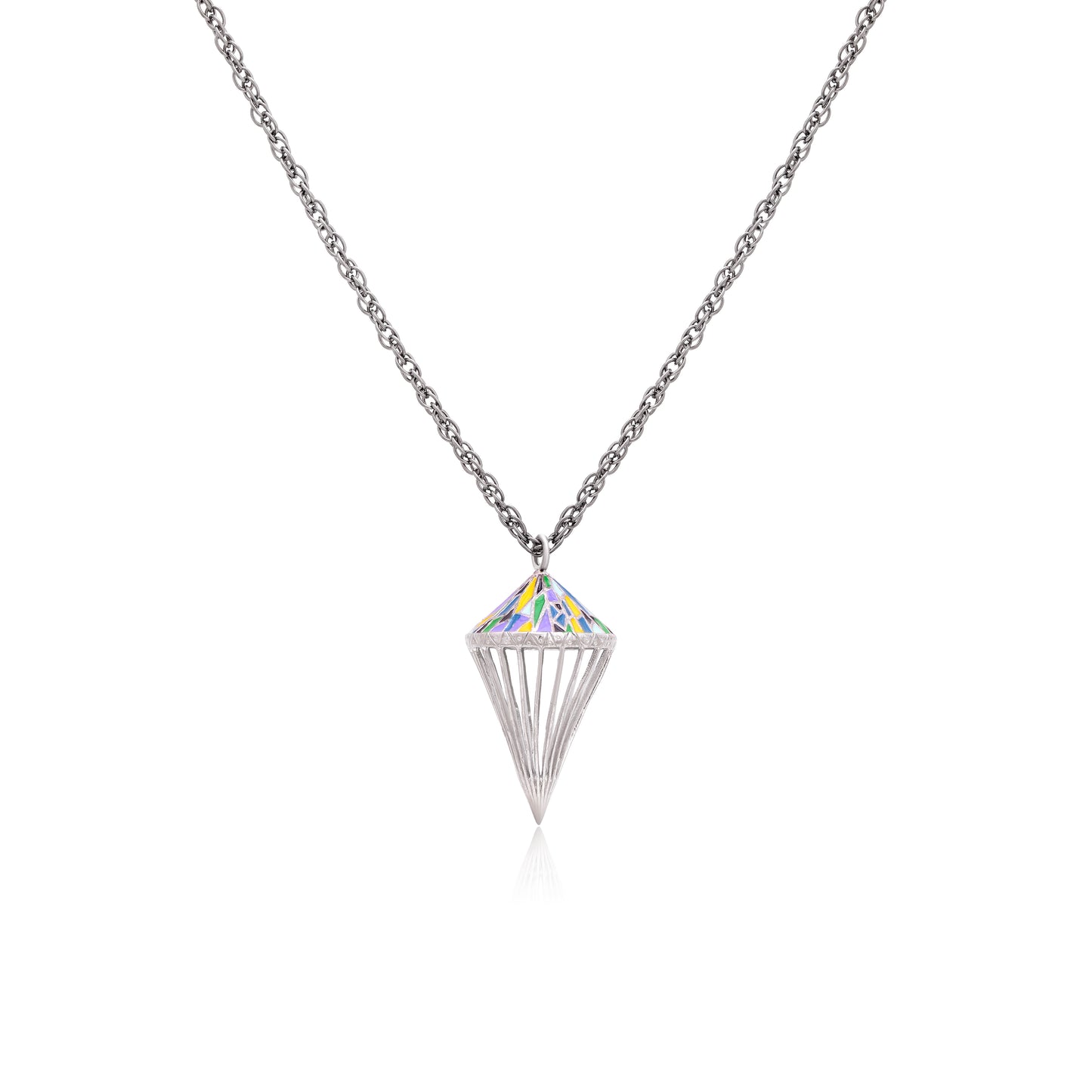 Prism cage pendant necklace