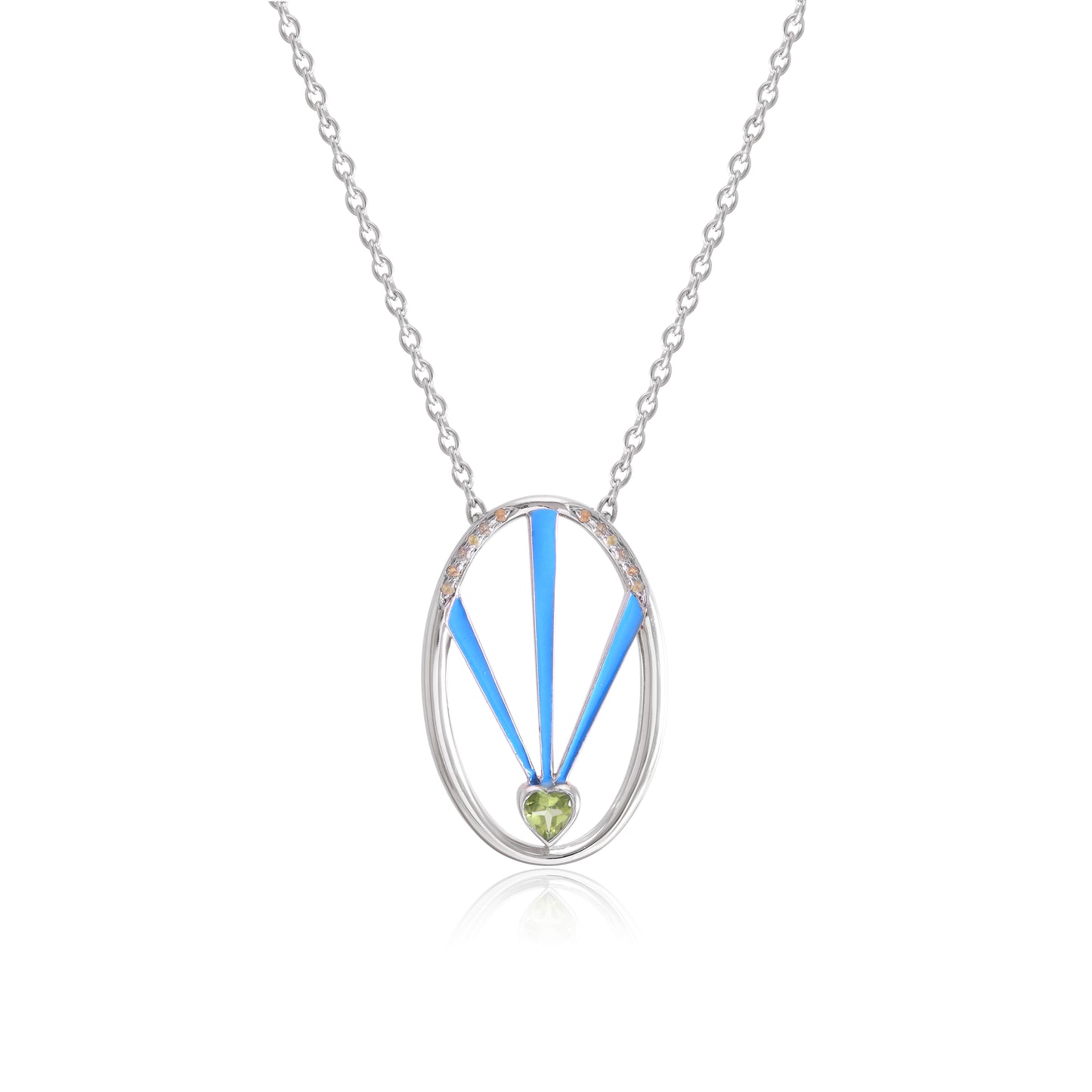 Heart radiant enamel pendant