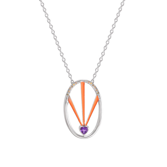 Heart radiant enamel pendant
