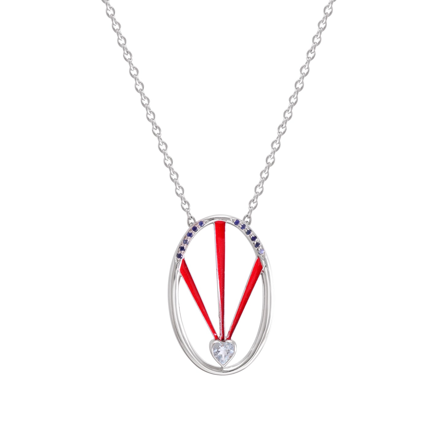 Heart radiant enamel pendant
